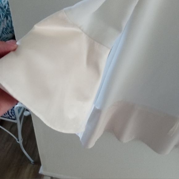 CINQ A SEPT Celebration A Line Bell Sleeve Tie Up Dress In Ivory | S - Picture 5 of 10